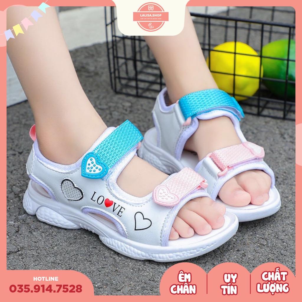 [Hàng chính hãng] Dép Quai Hậu Cho Bé Gái, Dép Sandal Tím Hồng, Thời Trang Phong Cách LALISA, Size từ 26 - 37