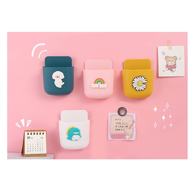 Kệ dán tường đa năng dể thương sticker Giá treo để bút, điện thoại ,điều khiển Shalla {CUTE}