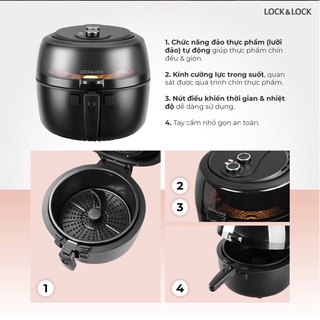 Nồi chiên không dầu Inverter Lock&Lock 6.5L EJF586BLK / EJF286BLK cho gia đình 3-6 người