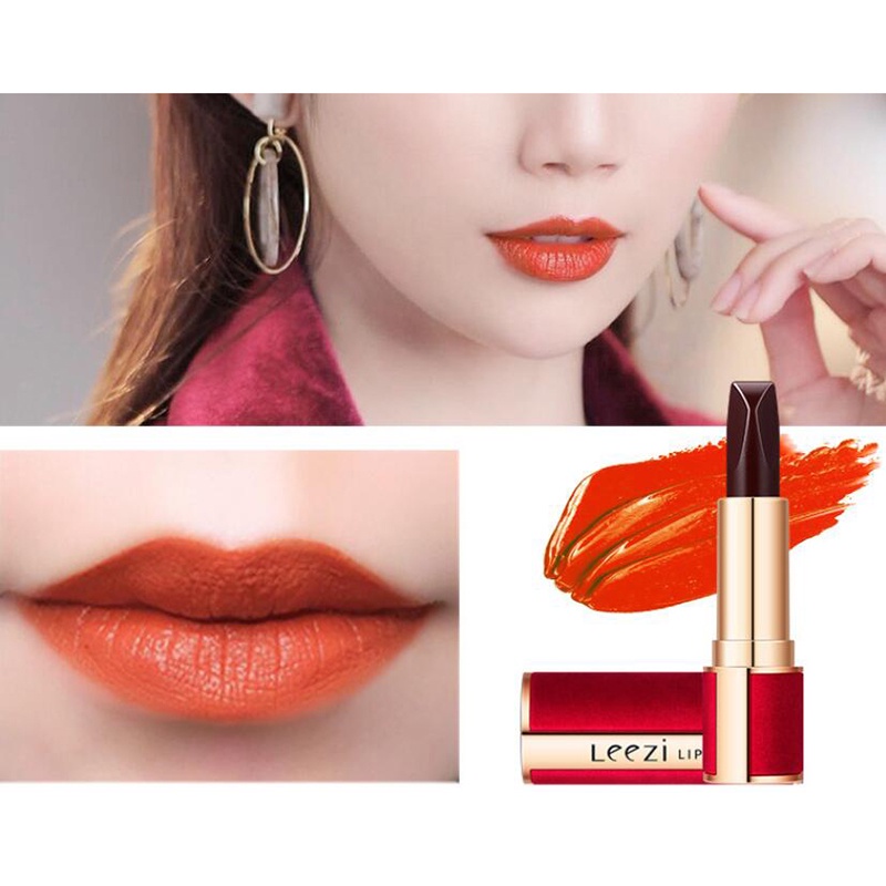 Son Môi Liz Red Velvet Ba Màu Lì Không Dính Cốc 3 Màu Sắc Tùy Chọn