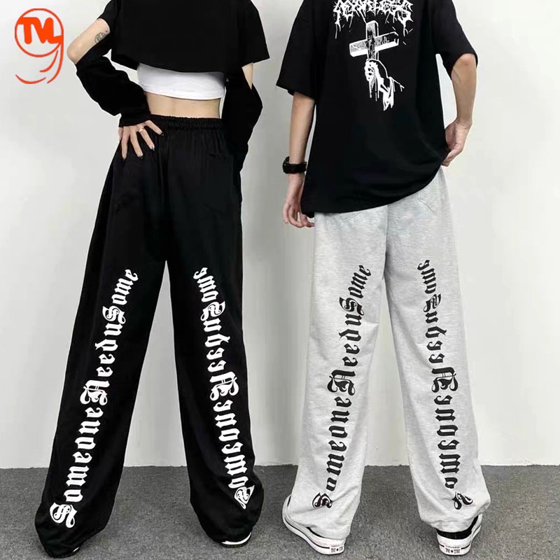 Quần Dài Nữ TVl1999, quần jogger Unisex Nam Nữ In Chữ Sau Ống Phong Cách Hàn Quốc Dày Dặn Ba Màu Đen, Xám, Trắng A3