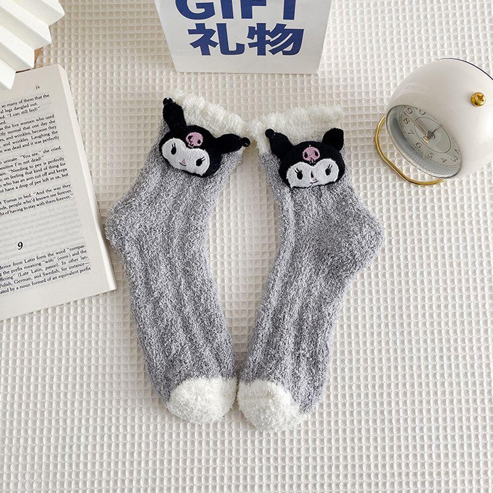 IVORY Vớ Cotton San Hô Dày Dặn Ấm Áp Họa Tiết Hoạt Hình Cinnamoroll Dành Cho Nữ