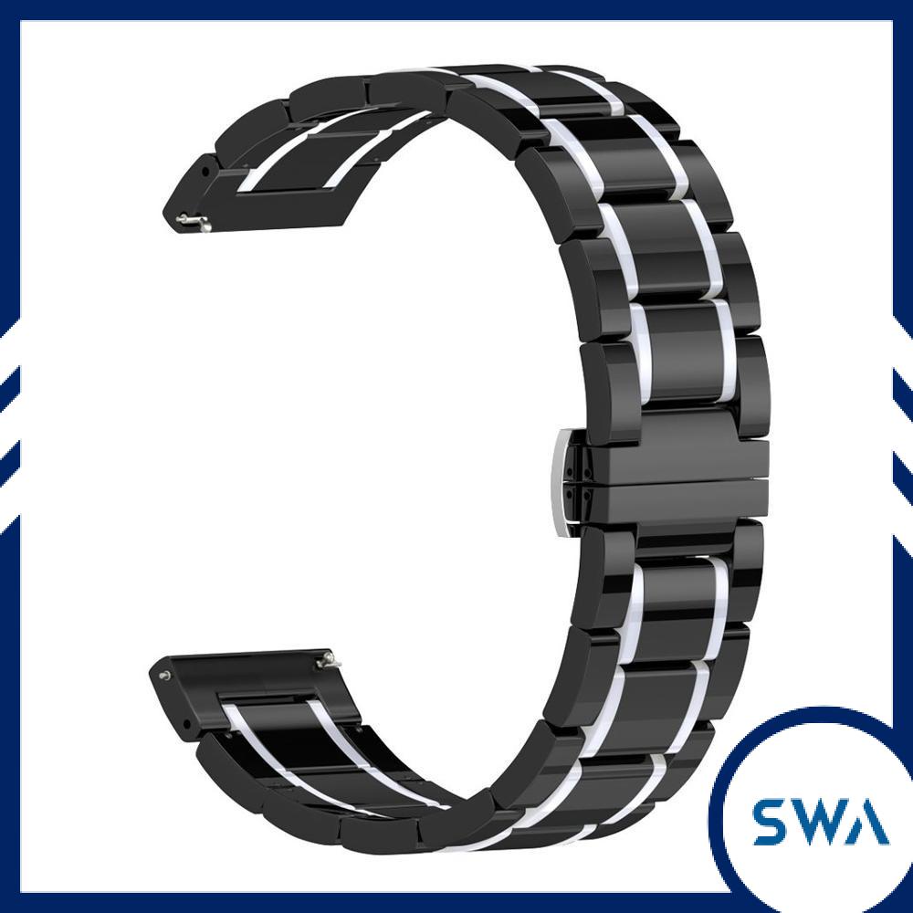 Dây gốm kết hợp sợi thép cao cấp chốt thông minh size 20mm 22mm cho đồng hồ các loại - SWASTORE - G07