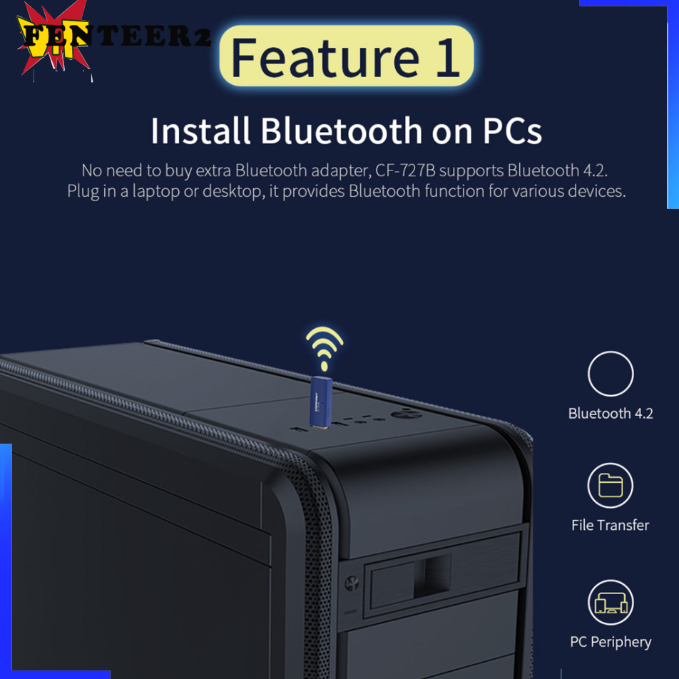 (Fenteer2 3c) 1300mbps Usb Bluetooth 4.2 Wifi Adapter Cho Pc Windows Mac