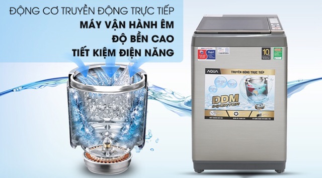 Máy giặt Aqua Inverter 9 Kg AQW-DK90CT S Mẫu 2019(Miễn phí giao tại HCM-ngoài tỉnh liên hệ shop)