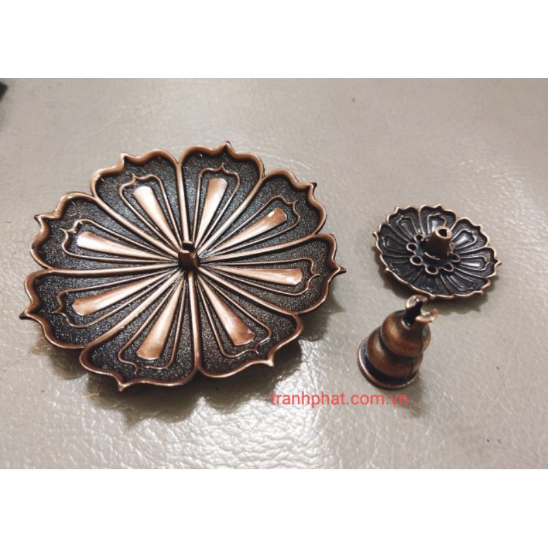 Chân hương - chân cắm nhang - đế đốt trầm hương - đế cắm nhang vòng hoa sen đồng