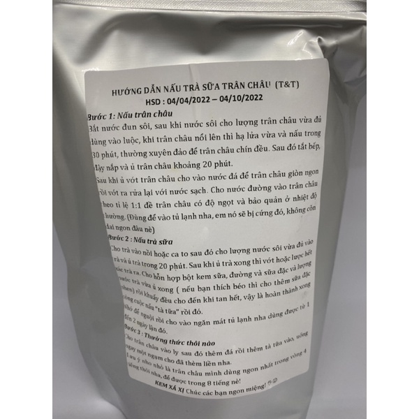 Set làm trà sữa, chè khúc bạch, tàu hũ trân châu đường đen 500g