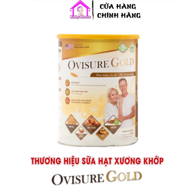 Sữa hạt xương khớp cao cấp Ovisure Gold lon 650g chính hãng