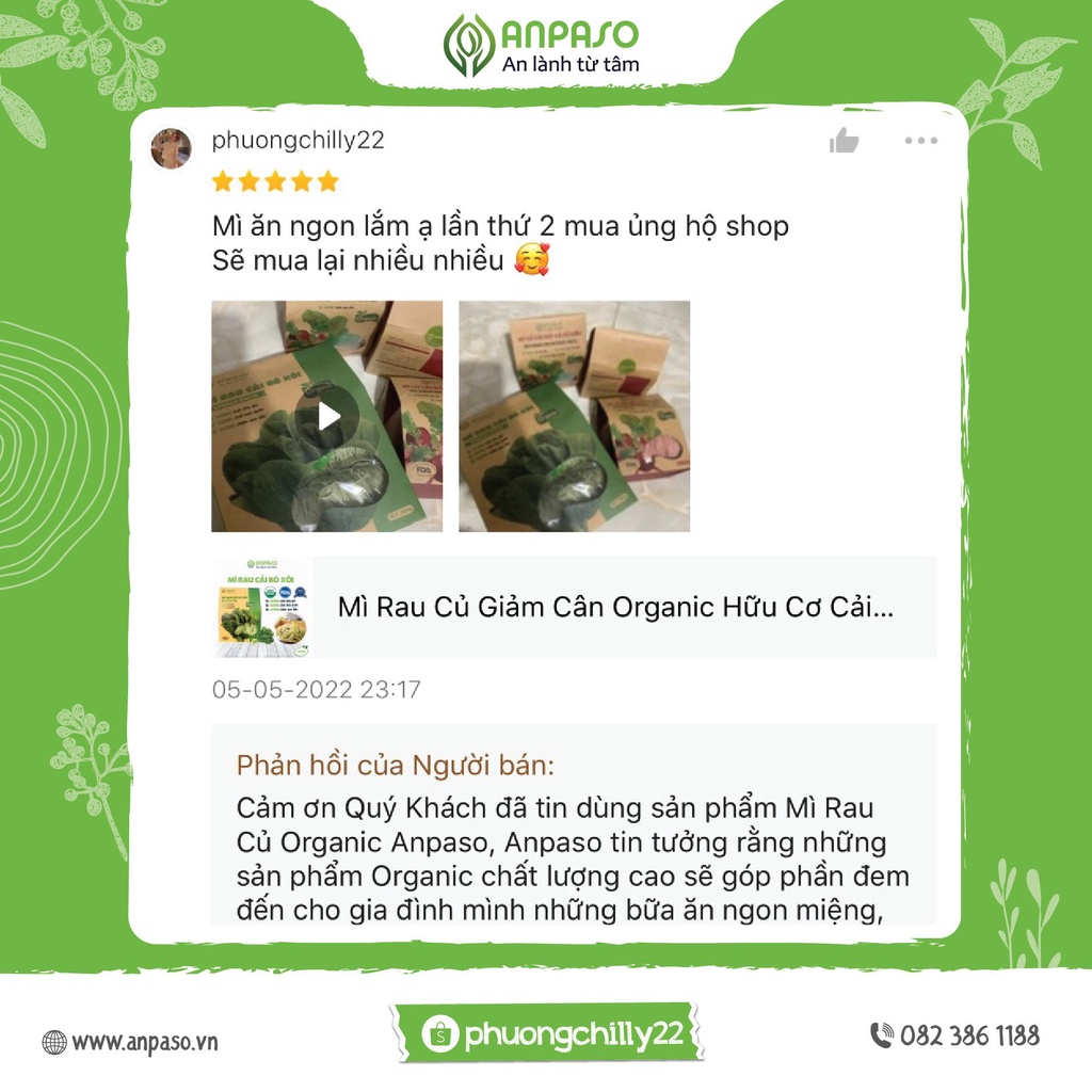 Combo 3 Gói Mì Rau Củ Cải Bó Xôi Hữu Cơ Organic Anpaso, Giảm Cân, Eat Clean, Ăn Chay, Ăn Kiêng, Không Chiên Nóng 900g