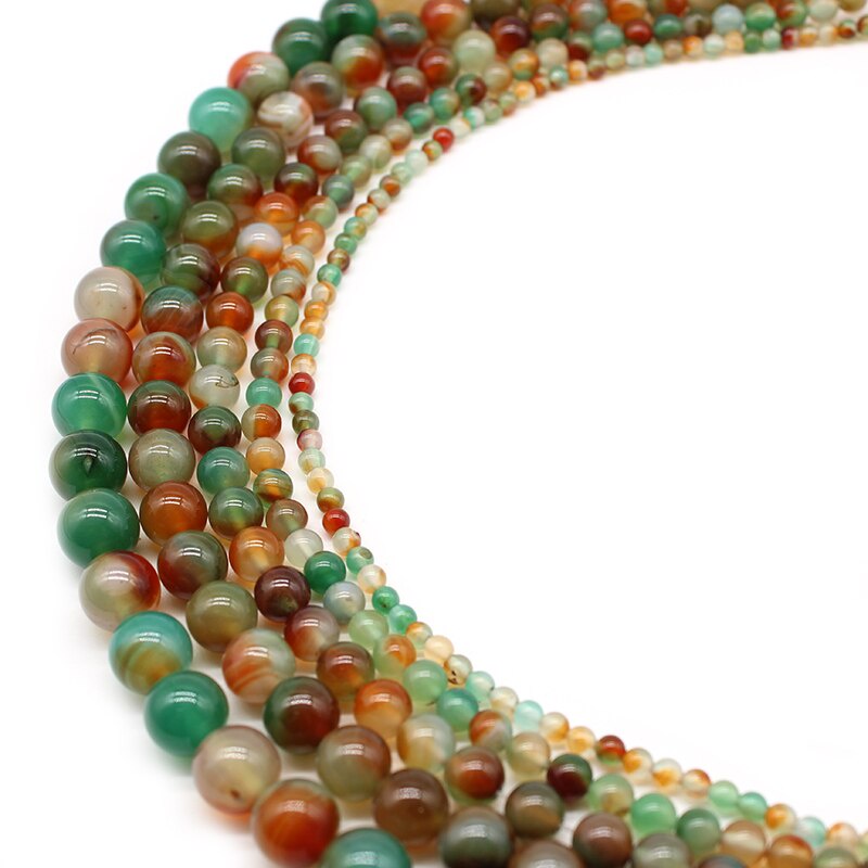 Aaa + Con Công Agat Phối Màu Hạt Đá Tự Nhiên Để Trang Sức Làm Vòng Tay DIY Vòng Cổ 4 / 6 / 8 / 10 / 12 mm Dây 15 ''