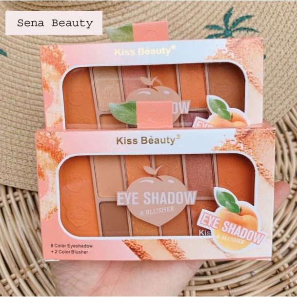 Set Trang Điểm Kiss Beauty Gồm 8 Ô Phấn Mắt + 2 Ô Phấn Má Tiện Dụng