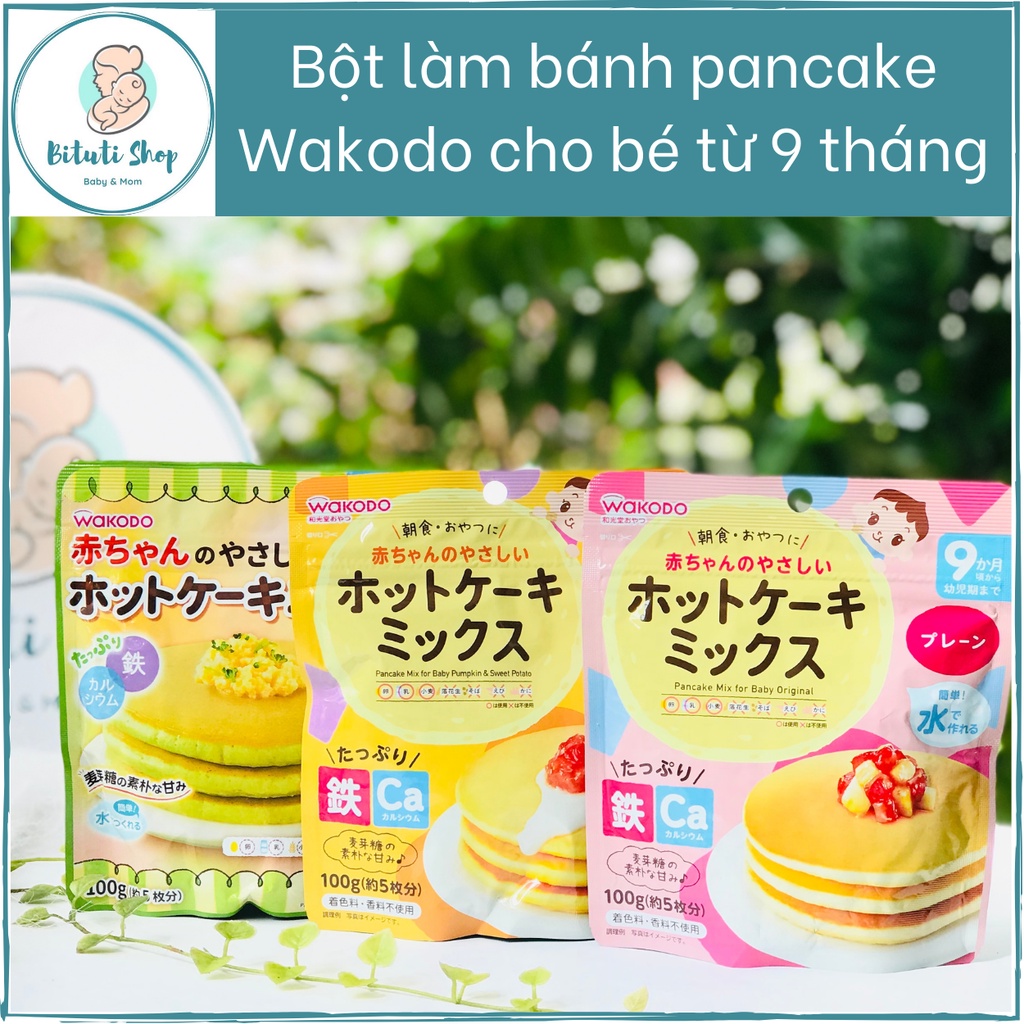 Bột làm bánh Pancake Wakodo trộn sẵn cho bé từ 9 tháng  - BItuti Shop
