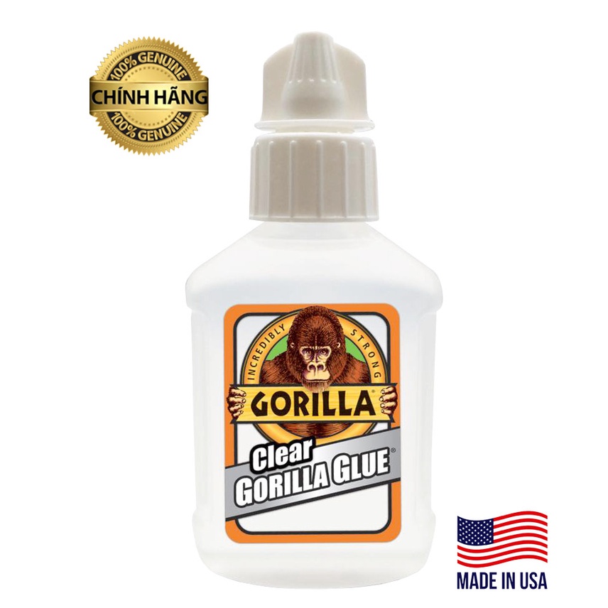 Keo dán Gorilla Glue Clear đa năng trong suốt, Keo dán kính đa năng chịu lực mọi chất liệu, Keo Dán Đa Năng Gorilla 51ml