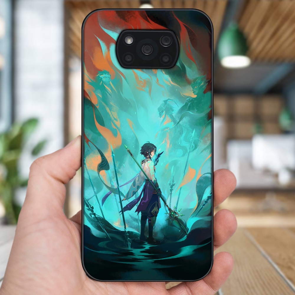 Ốp lưng Xiaomi Poco X3, Poco X3 Pro, Poco X3 NFC viền đen in hình Xiao Genshin Impact