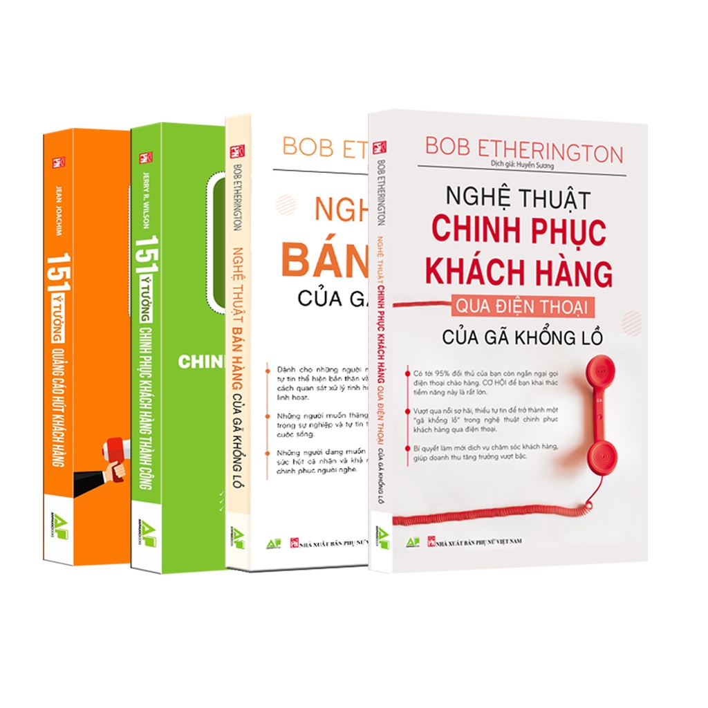 Sách - Bộ 4 Cuốn Bán Hàng Qua Điện Thoại Và Bán Hàng, 151 Ý Tưởng Chinh Phục Khách Hàng Và Quảng Cáo Hút Khách Hàng