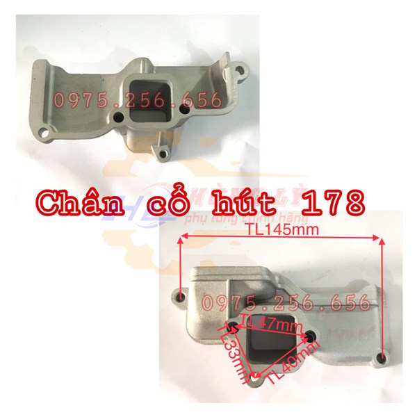 chân cổ hút 178 ốp bầu lọc gió phụ tùng máy cày phụ tùng máy nông nghiệp phụ tùng Hùng Lỳ