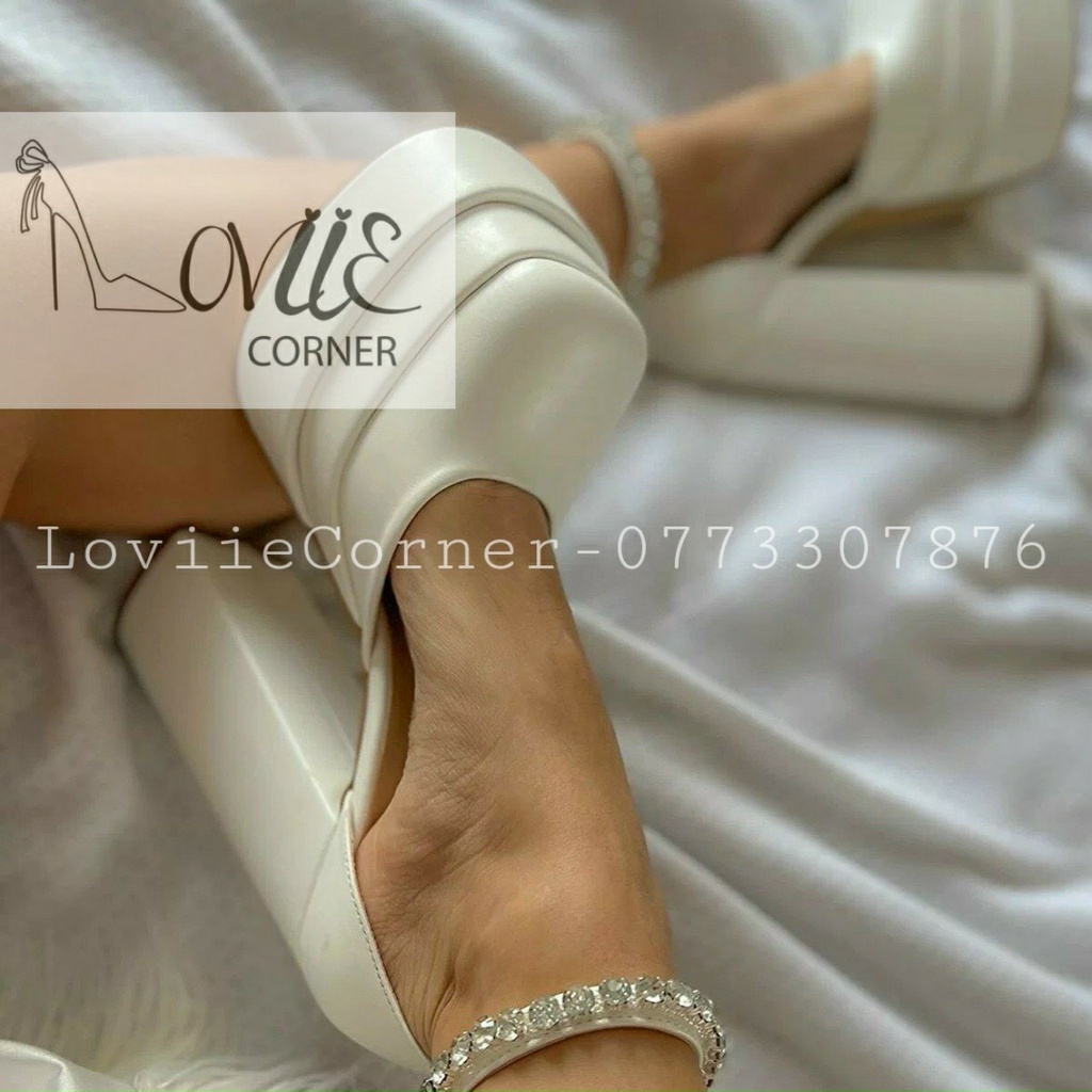 GIÀY THỜI TRANG LOVIIECORNER - GUỐC NỮ BÍT MŨI ĐÚP - GIÀY CAO GÓT DA XỊN QUAI CÀI XÍCH G220926