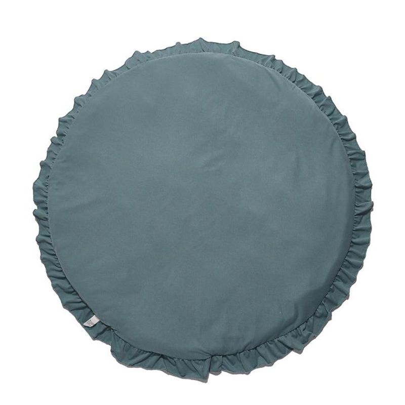 Thảm Trải Sàn Hình Tròn Phối Ren 100cm Có Thể Giặt Sạch Trang Trí Phòng Khách Cho Bé