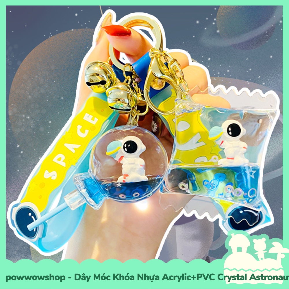 [Sẵn VN - Hỏa Tốc] Dây Móc Khóa Nhựa Trong Suốt Crystal Acrylic + PVC  Mẫu Astronaut Bottle Water