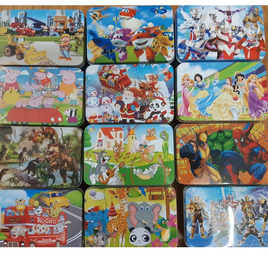 Tranh Ghép Hình 100 Mảnh Hộp Sắt/ Đồ chơi xếp hình/Ghép hình cho bé/jigsaw puzzle/xếp hình 100 miếng