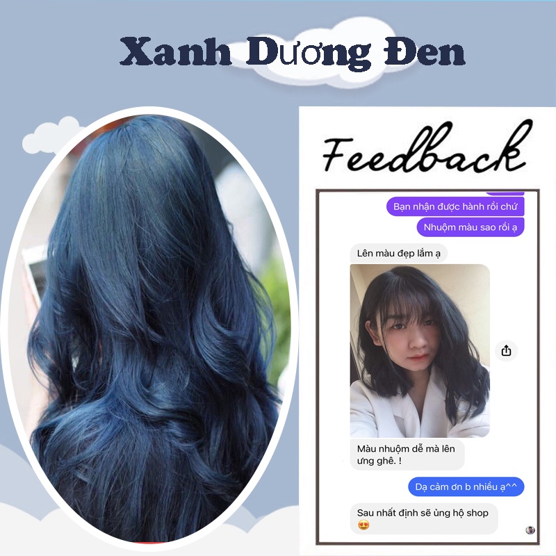 Dầu gội nhuộm tóc màu Xanh đen Nagi BLUE AND BLACK 13 chiết xuất từ thiên nhiên chai 400ml