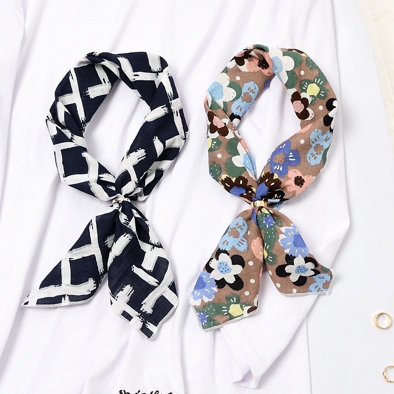 Khăn Choàng Cổ Hình Vuông Cỡ Nhỏ Phong Cách Hàn Quốc Thời Trang Cho Nữ