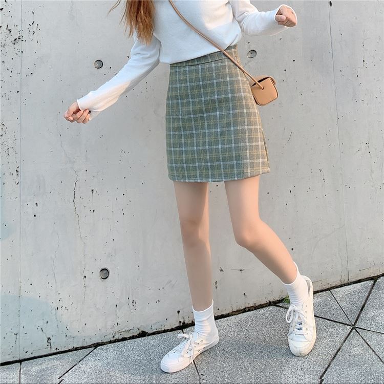 Chân Váy Nữ Lưng Cao Kẻ Sọc Caro Phong Cách Retro | BigBuy360 - bigbuy360.vn