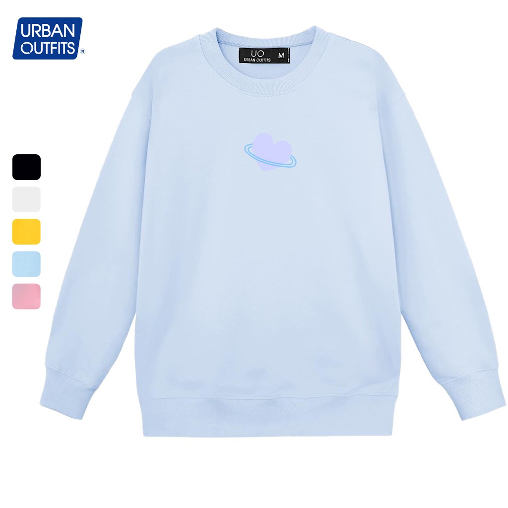Áo Sweater Form Rộng Nữ Nam URBAN OUTFITS In Trái Tim UO Universe SWO36 Thun Cotton Nỉ 4 Chiều Local Brand