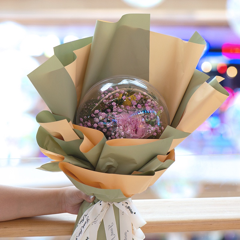 Acrylic Bobo Bóng Tròn Ngọt Ngào Hành Tinh Hoa Cao Trong Suốt Bong Bóng Vật Liệu Đóng Gói Bó Hoa