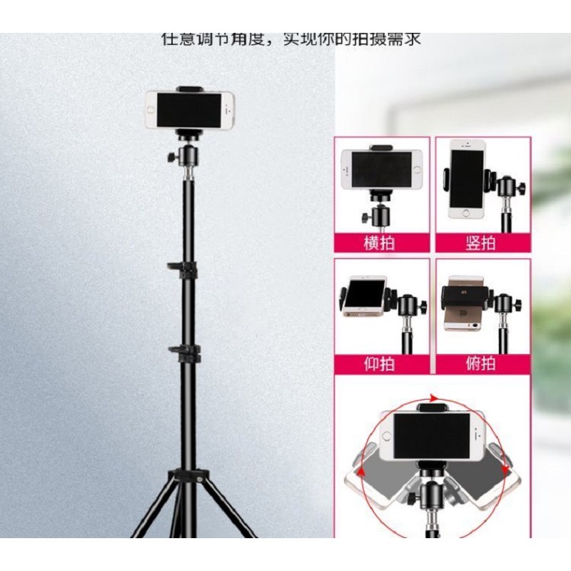 Giá đỡ điện thoại tripod 3 chân dùng để chụp ảnh, livestream, quay video tiện lợi chắc chắn cao 70cm-2m1