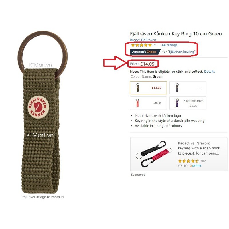 Móc chìa khóa Fjallraven Kanken Keyring 23785 Fjallraven