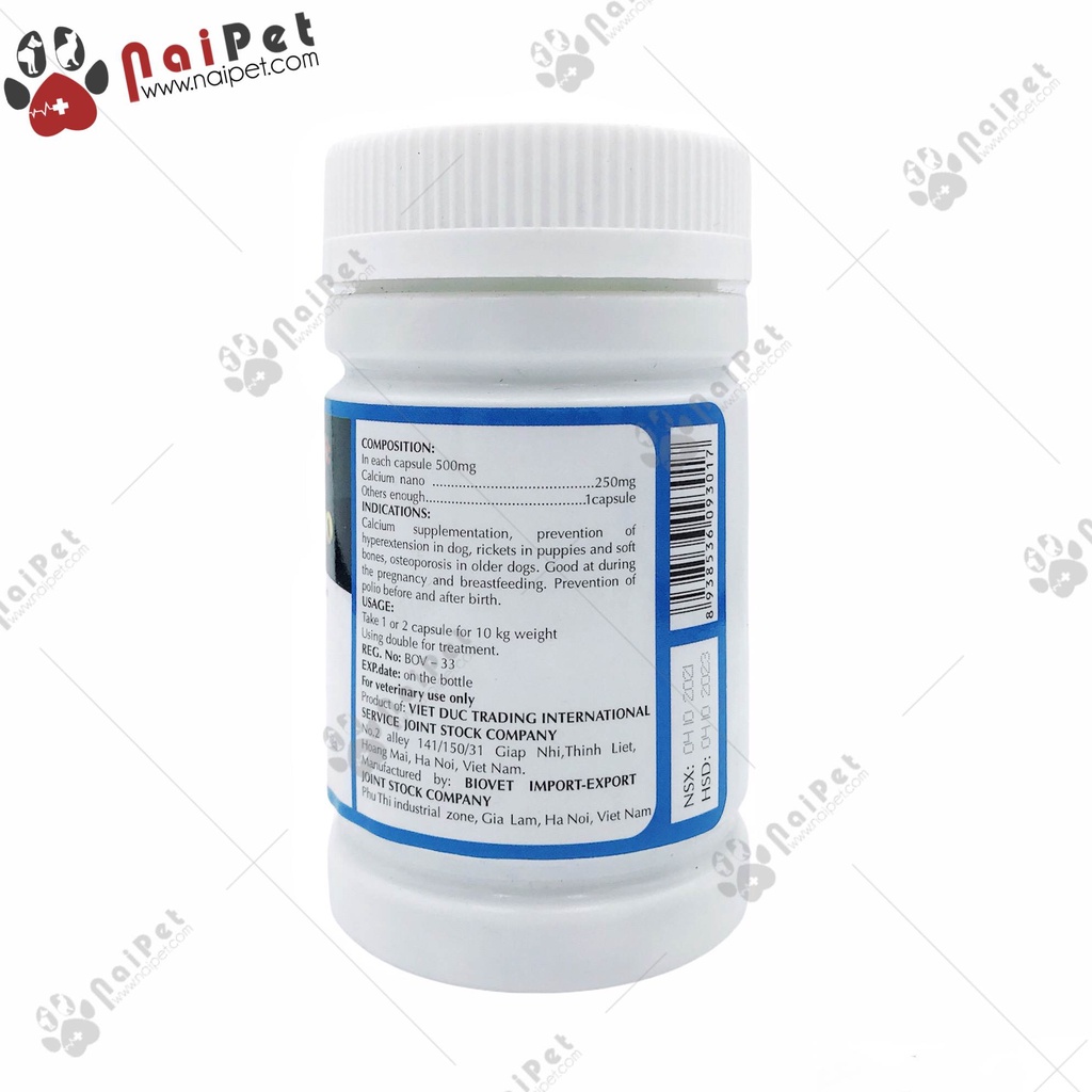Viên Bổ Sung Canxi Cho Thú Mang Thai Bị Hạ Bàn Yếu Chân Canxi Nano 150 Viên
