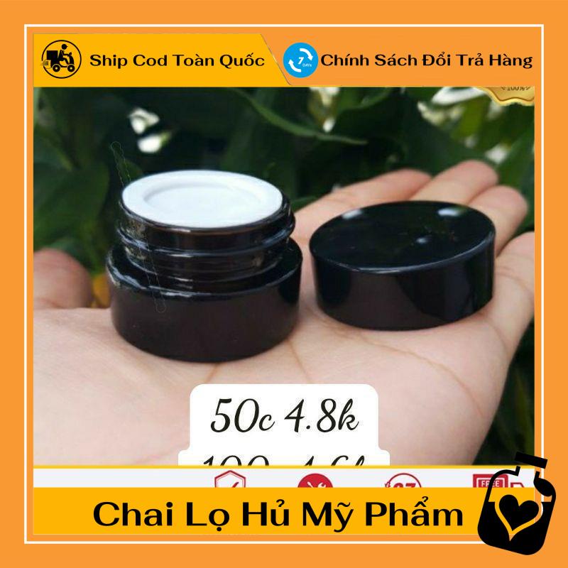 Hủ Đựng Kem ❤ TOP GIÁ RẺ ❤ Hũ Chiết Kem Thủy Tinh Nâu 5g , Hũ lọ chiết mỹ phẩm , , phụ kiện du lịch