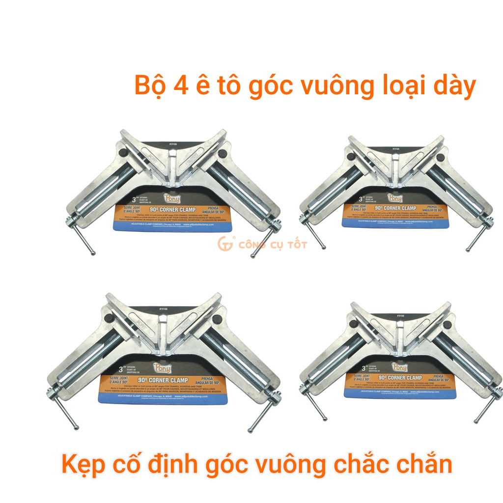 Bộ 4 chiếc Ê tô góc vuông hợp kim loại dày kẹp hàn, kẹp bể cá,...