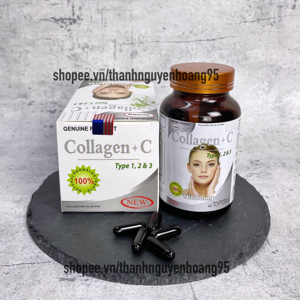 Viên uống COLLAGEN +C bổ sung collagen, vitamin e giúp chống lão hóa, cải thiện nếp nhăn - Hộp 60 viên dùng 30 ngày | BigBuy360 - bigbuy360.vn
