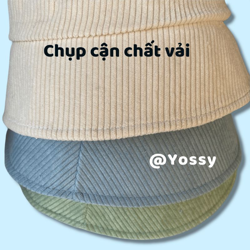 Mũ bucket Yossy vành cụp thêu chữ Promiss chất vải nhung phong cách Hàn Quốc ❤ Nón tai bèo nam nữ unisex cao cấp