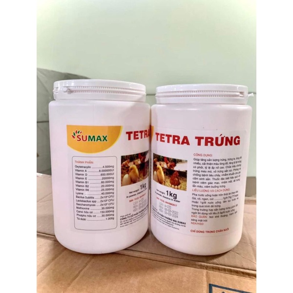 TETRA TRỨNG 1Kg tăng sản lượng trứng, trứng to, lòng đỏ nhiều cho gà, vịt, cút...