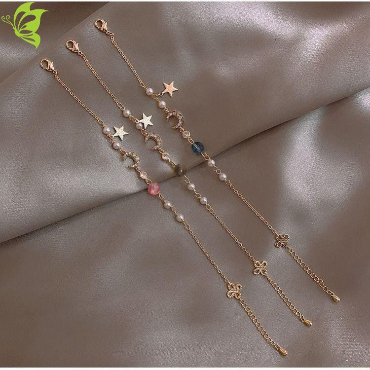 Vòng đeo tay mặt hình ngôi sao,mặt trăng dễ thương phong cách Hàn Quốc cho nữ