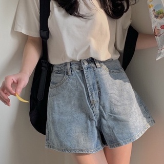 Quần short jeans cơ bản cạp cao qb252 lollie studio