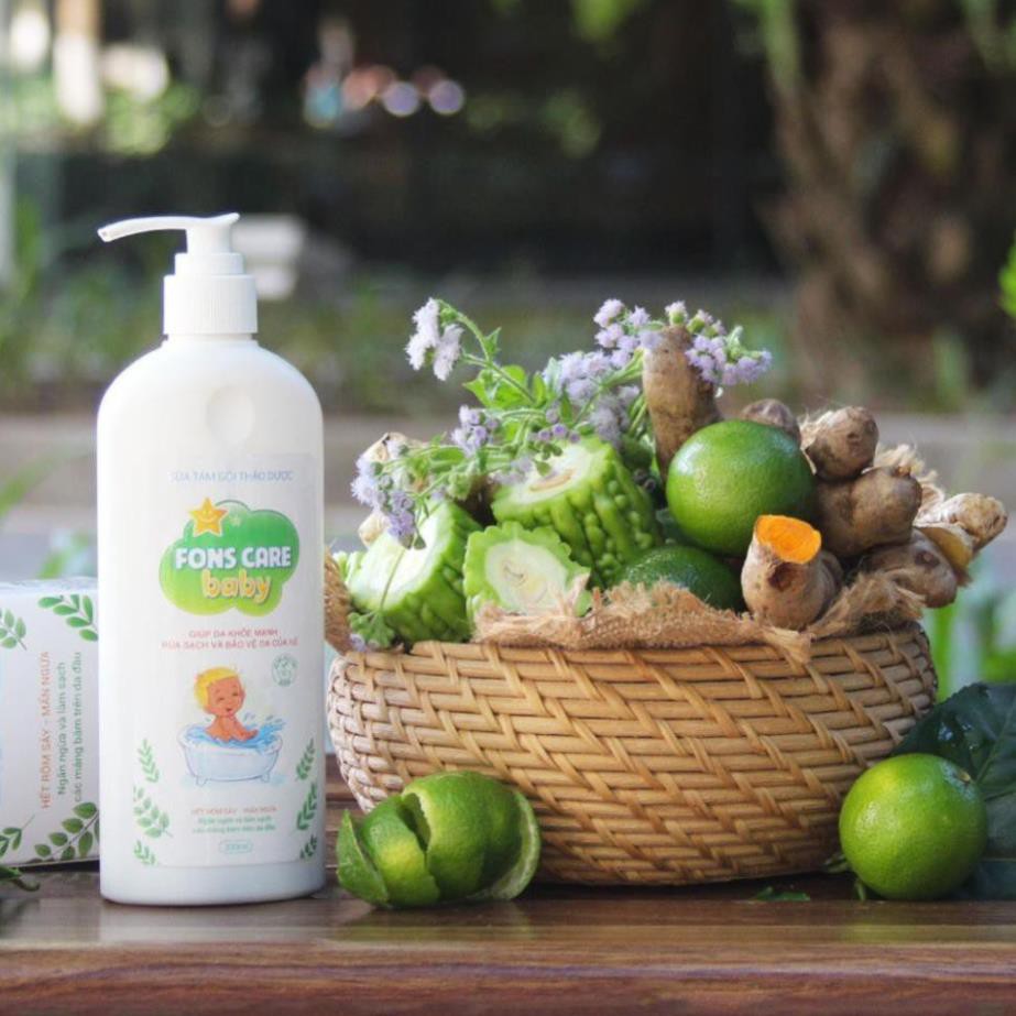Sữa Tắm Cho Bé 👶Fons Care Baby🌴100% Thảo Dược Thiên Nhiên 👶 Sạch hết rôm, sảy, mẩn ngứa, hăm tã (300ml) | BigBuy360 - bigbuy360.vn