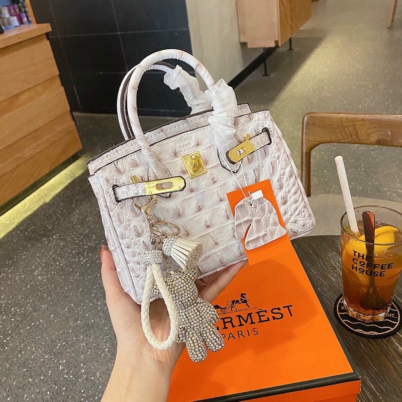 TÚI XÁCH HM BIRKIN SIZE 20 màu hồng nhạt , đen, hồng đậm, trắng