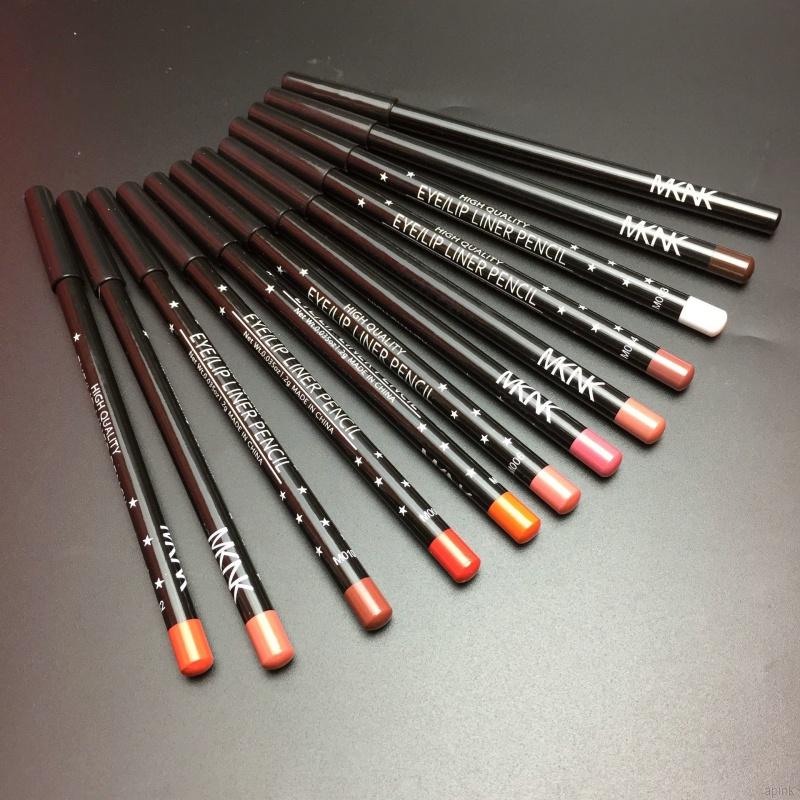 Bộ 12 chì kẻ môi kẻ mắt trang điểm chống thấm nước lâu trôi không lem