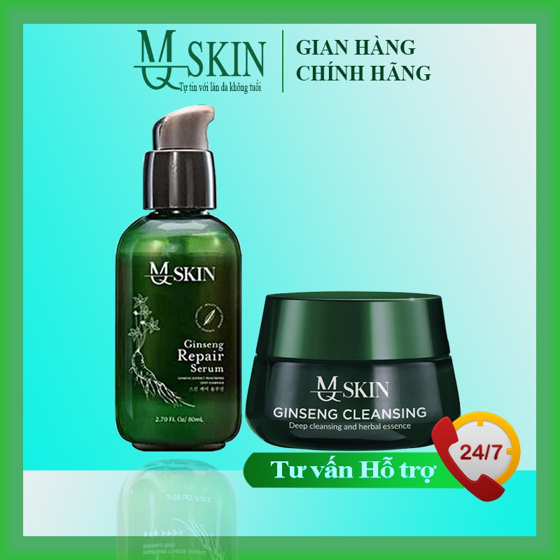 Combo Serum Thay Da Nhân Sâm và Bột Rửa Mặt Tái Tạo Da Nhân Sâm Mq Skin Chính Hãng