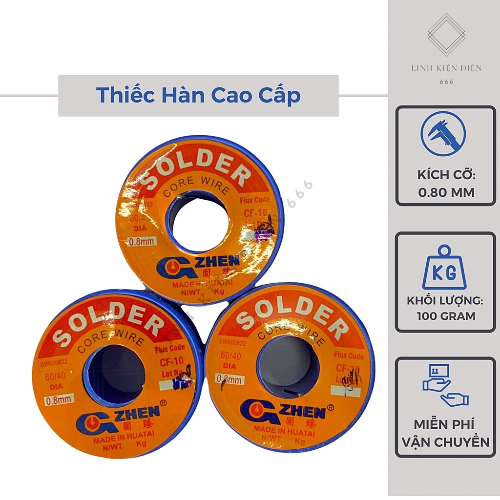 Thiếc Hàn Cao Cấp Nhựa Thông Thiết Hàn Gzhen Cuộn Thiếc Hàn [1.00mm - 100 gram - 13 mét]