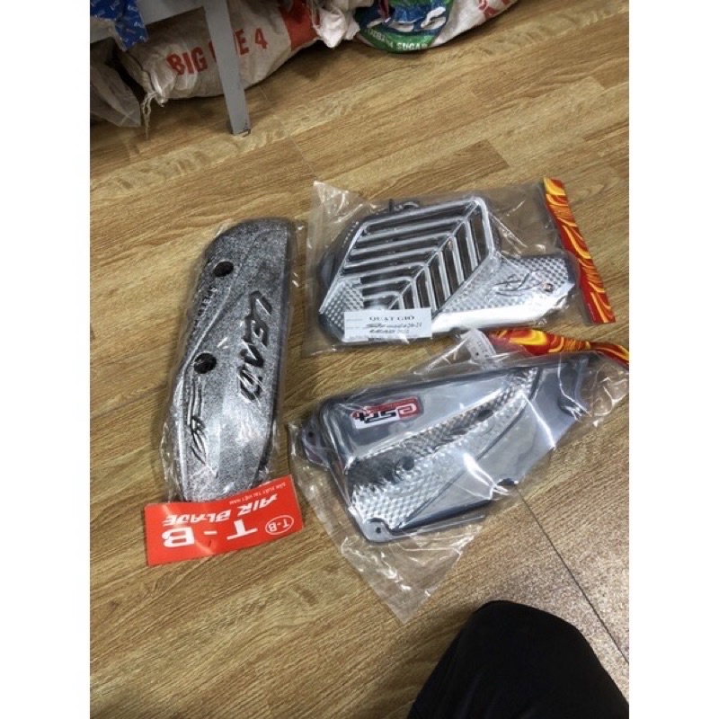 Ốp quạt gió +ốp bầu gió (pô e) +ốp pô xe LEAD 19-22 cao cấp