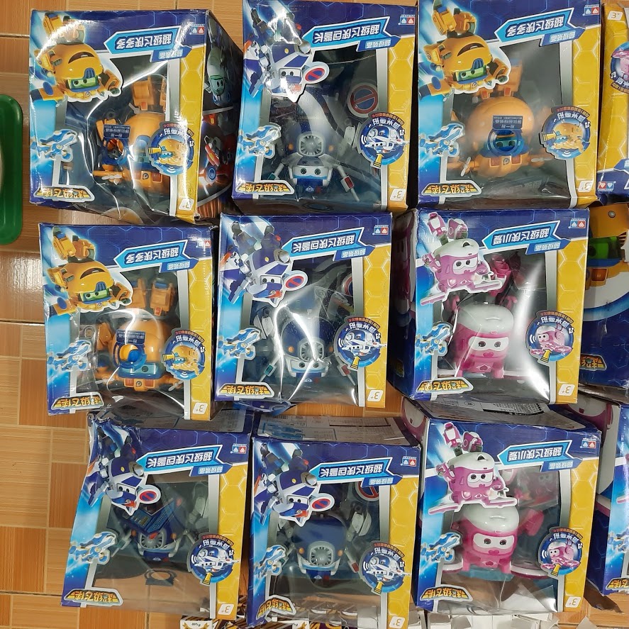 Super wings đồ chơi trẻ em đội bay siêu đẳng có âm thanh và đèn robot biến hình siêu cấp: Jett, Donnie, Dizzy Astra