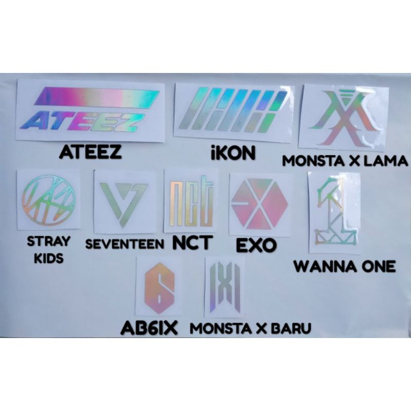 Miếng Dán Logo Nhóm Nhạc Exo (Exo, Nct, Ab6Ix, V, Way, Sf 9, Day6, Icon, Enhypen, Monstax,