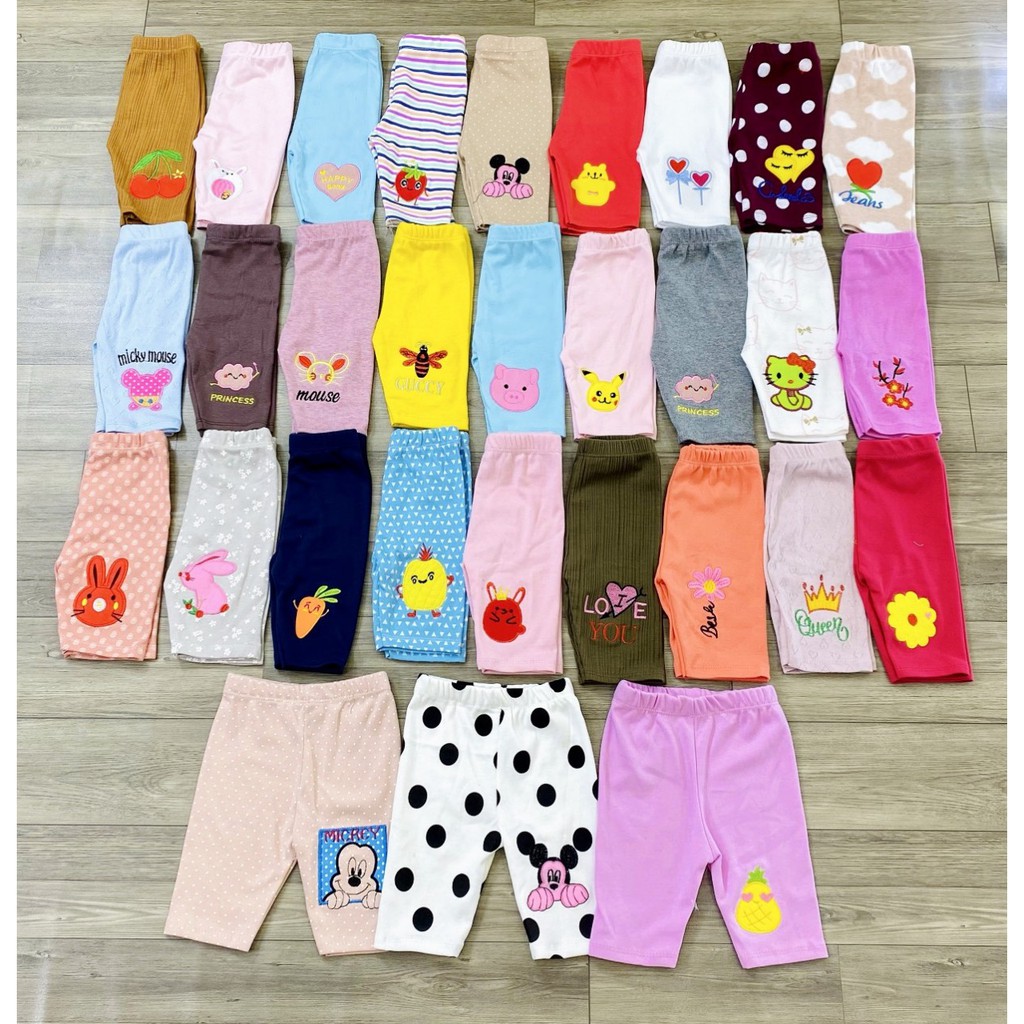 Set 5 quần legging lửng bé gái màu ngẫu nhiên