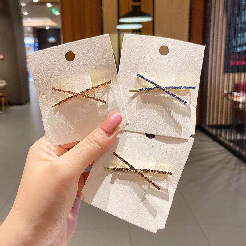 Kẹp tóc mái chéo chữ X, kẹp tóc sau đầu phong cách đơn giản dễ thương