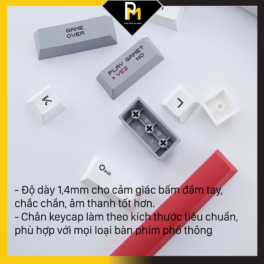 Keycap PBT cho phím cơ 8bit Game Over dyesub in 5 Cao cấp full phím 114 PCMASTER | BigBuy360 - bigbuy360.vn